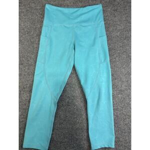 Zyia Workout Athletic Active Leggings Teal Floral Size 4